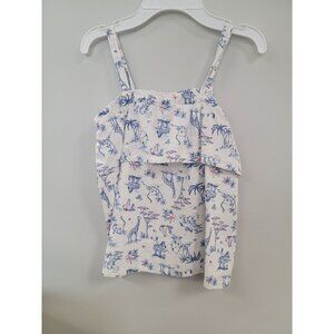 Carters Kids Animal Print Ruffle Top Size 7